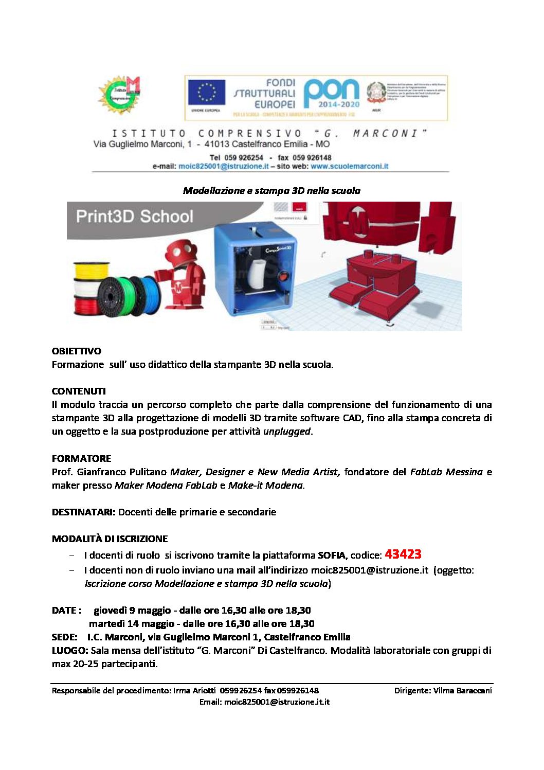 Modellazione e stampa 3D nella scuola